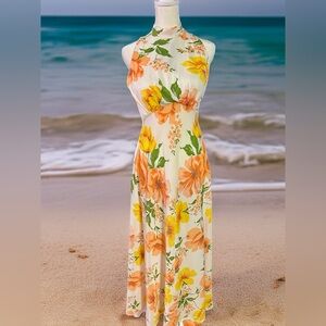 Vintage high neck hippie bohemian dress
